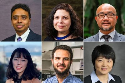 Six Virginia Tech researchers have been named on Clarivate’s Highly Cited Researchers list for 2022 for demonstrating significant influence in their fields or across multiple fields through the publication of multiple highly cited papers during the last decade. Top (from right): Viswanath Venkatesh, Georgia E. Hodes, and Zheng Xiang. Bottom (from right): Lina Quan, Walid Saad, and Wenjing Lou. Photo courtesy of Virginia Tech.