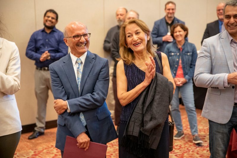 Saied (from left) and Patty Mostaghimi met at the University of Minnesota Urbana-Champaign. The couple plans to travel and visit with their family during Saied Mostaghimi's retirement from the College of Agriculture and Life Sciences. Photo by Tim Skiles for Virginia Tech.