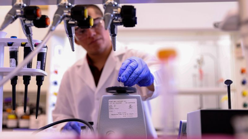 researcher running tests