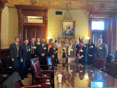 Klaus Moeltner, second from left, and invited economists and government agency representatives discuss developing Statistics for Environmental Economic Decisions (SEED), organized by the Office of Science and Technology Policy, an Executive Office of the President, in Washington, D.C. 