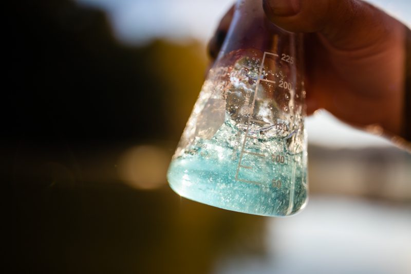 Water in testing beaker