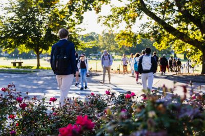 students on campus