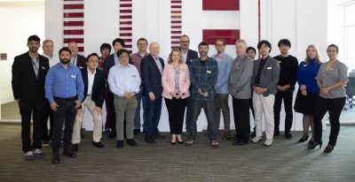 Group photo of Cyber SMART meeting participants In November at the Virginia Tech Research Center in Arlington.