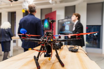 drone sitting on table in lab