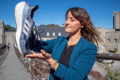 Jennifer Russell holding shoe