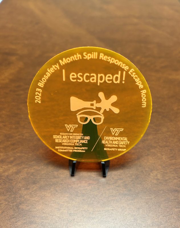 Photo of 2023 medallion saying I escaped!