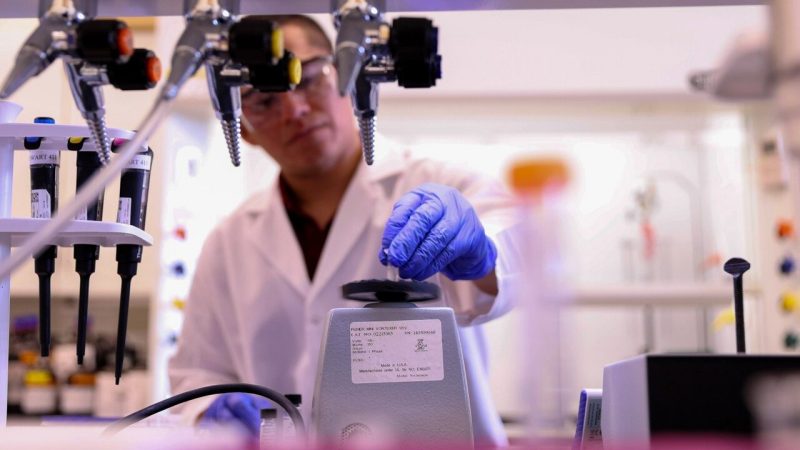 Researchers from across the university are asked to participate in the program and can do so in a variety of different ways. Photo by Luke Hayes for Virginia Tech.